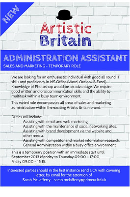 Artistic Britain job vacancy!