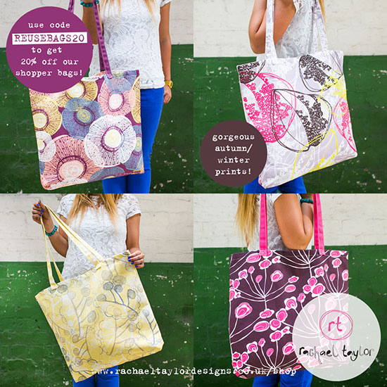 Quirky & Reusable Shopper Bags - 20% Off!