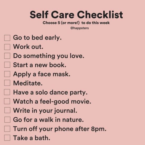 Friday Inspo - Self Care Check List!