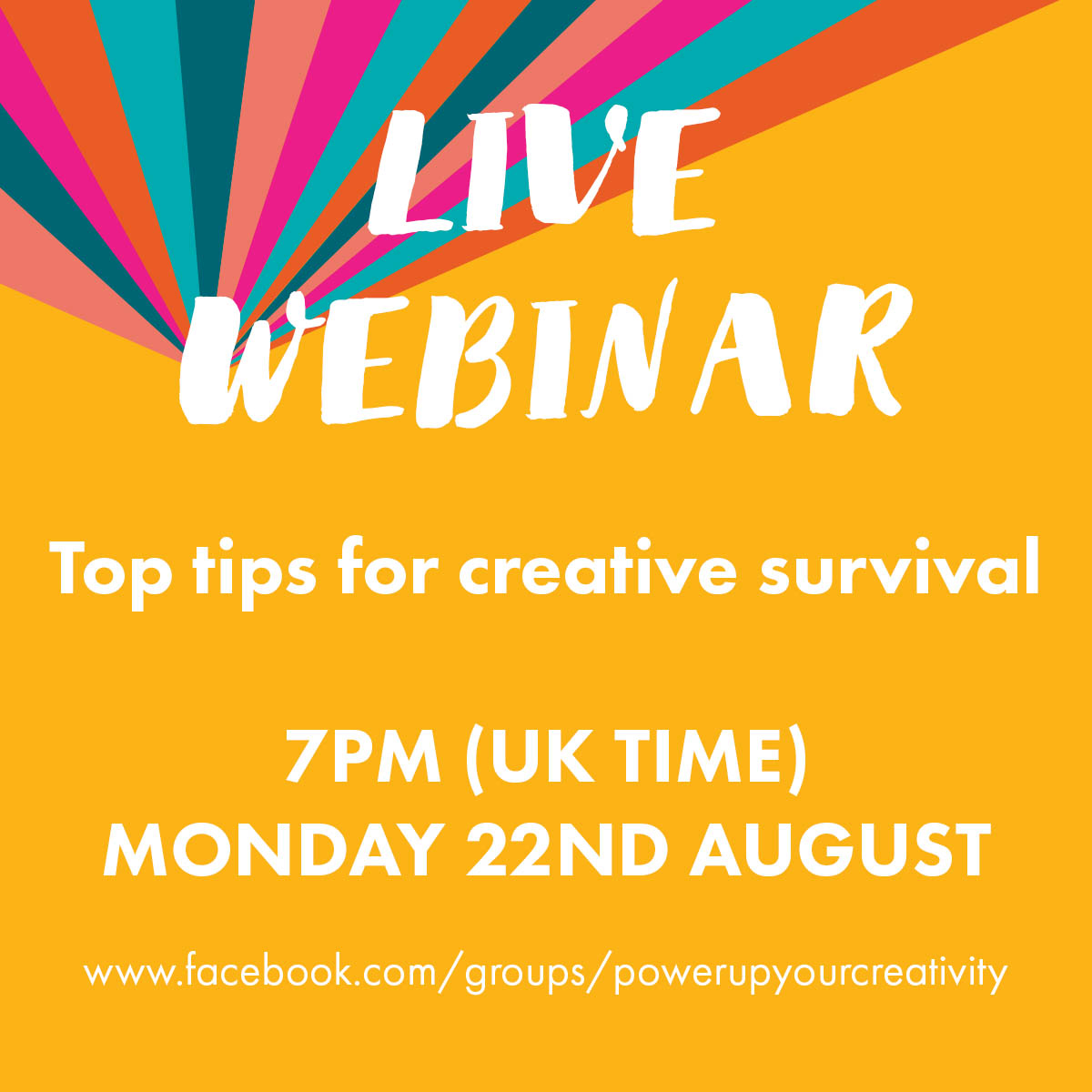LIVE WEBINAR Top tips for creative survival