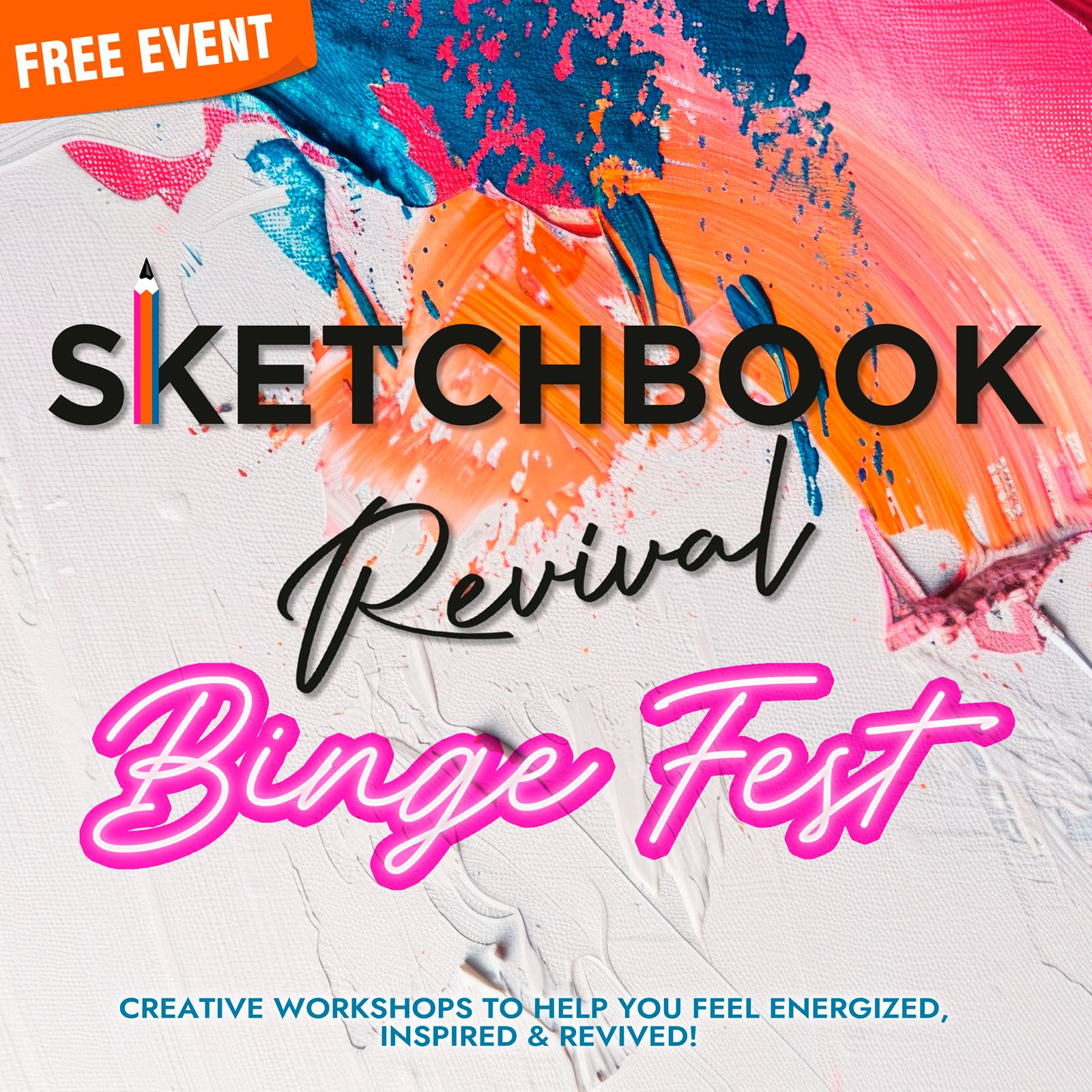 FREE creative workshops to help you feel energised, inspired & revived!